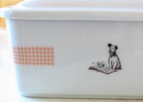 マニー カントリーチェック プチメゾン 陶器 ウエットシートボックス