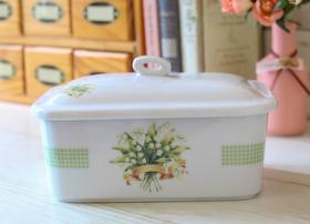 マニー カントリーチェック エルブ 陶器 ウエットシートボックス