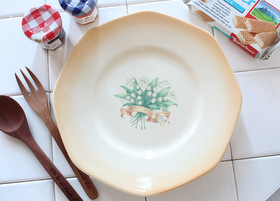 マニー エルブ 陶器 オレンジ ケーキプレート