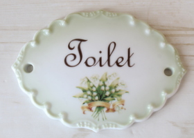 マニーエルブ 陶器 ドアプレート トイレ