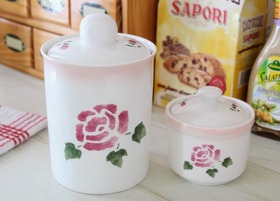 マニーローズ 陶器 ラフレゾンキャニスターL