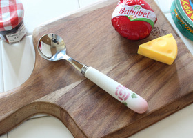 マニーローズ 陶器ハンドルカトラリー デザートスプーン